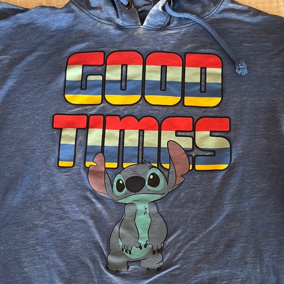 Gently Loved Disney Blue Graphic Stitch Hoodie Unisex - Picture 2 of 8